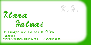 klara halmai business card